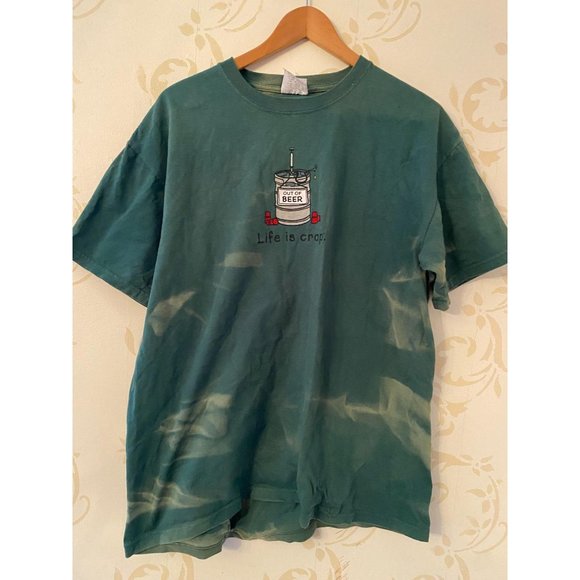 Men's Large Life is Crap "Out of Beer" Tye Dye T-S - Picture 2 of 3